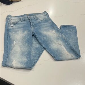 Women’s 7 For All Mankind Distressed Skinny Jeans Sz 24